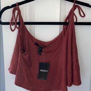 Mauve Knitted Crop Top